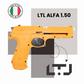 LTL Alfa 1.50 Orange Full Power Air Gun | Non Lethal Defense Training and Self Defense Weapon | 18 Joules, 500 fts .50 Caliber | 2.6G Rubber Balls Included