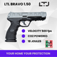 Front view of LTL Bravo Grey 1.50 caliber air gun, showcasing the sleek grey design and durable construction