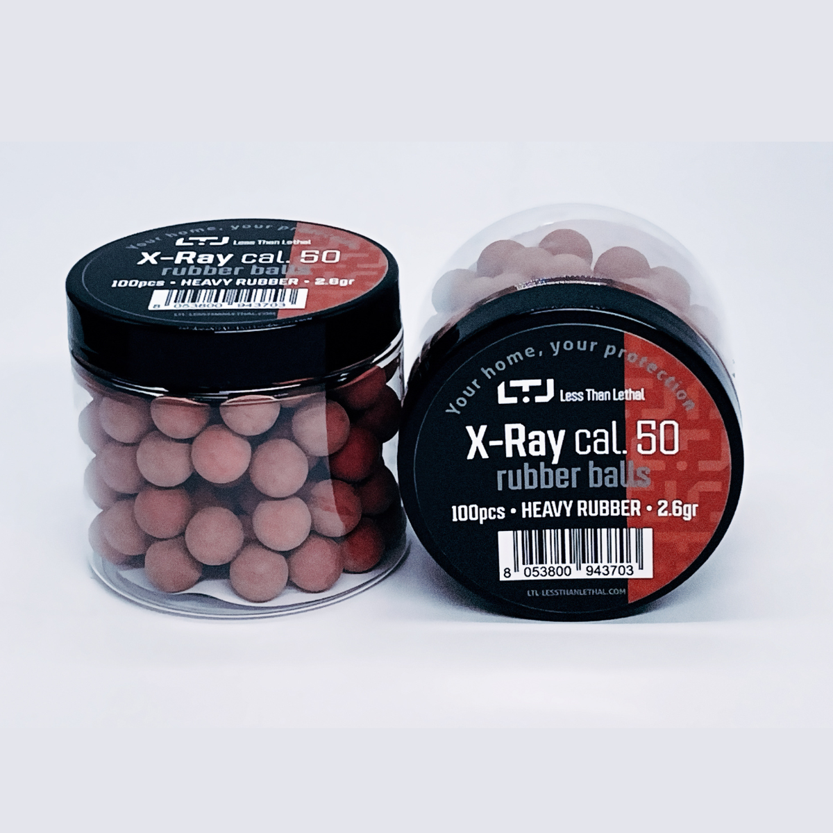 LTL X-Ray Heavy Rubber Ball Bundle - 2 Packs of 100 PCS, Cal .50, 2.6 gr - Premium Home Defense Ammunition