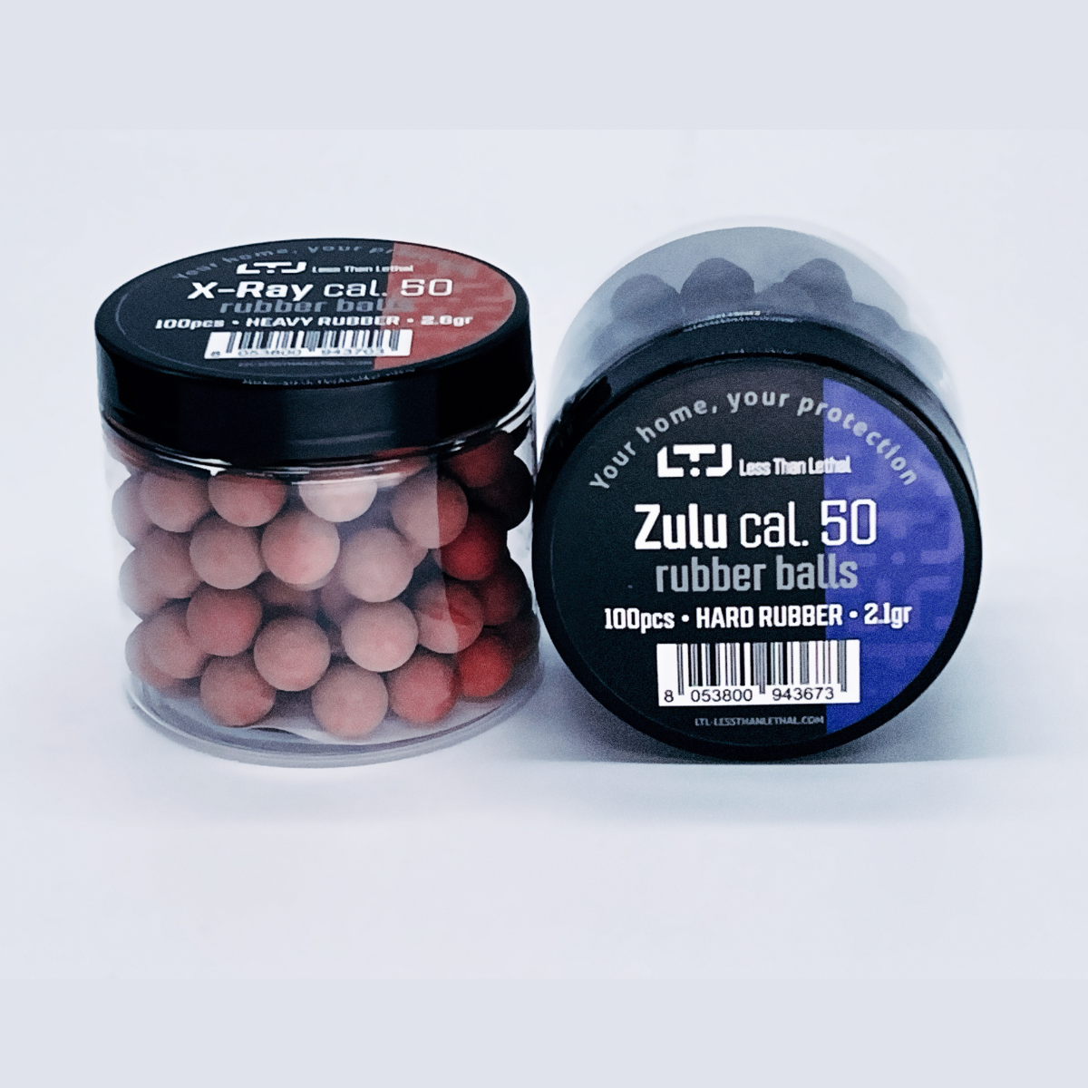 Dual Rubber Ball Bundle - X-Ray Heavy & Zulu Hard Rubber, Cal .50, 200 pcs | Precision Air Gun Ammunition