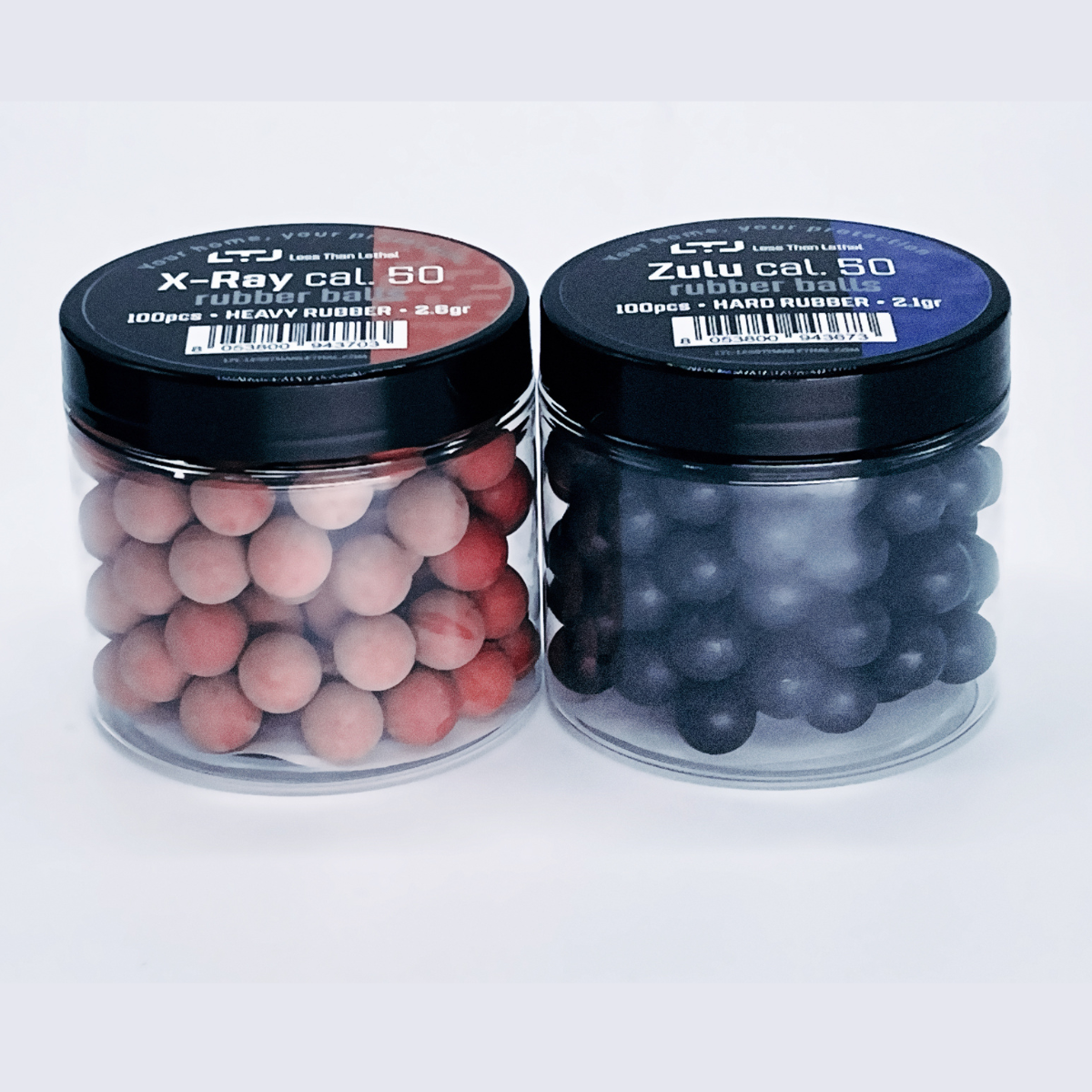 Dual Rubber Ball Bundle - X-Ray Heavy & Zulu Hard Rubber, Cal .50, 200 pcs | Precision Air Gun Ammunition