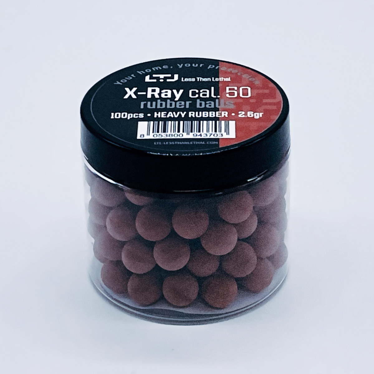 X-Ray Heavy Rubber Balls Cal .50 - 2.6gr, 100 Pack | High-Performance Ammunition for Air Guns